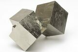 Five, Shiny, Natural Pyrite Cubes - Navajun, Spain #208956-1